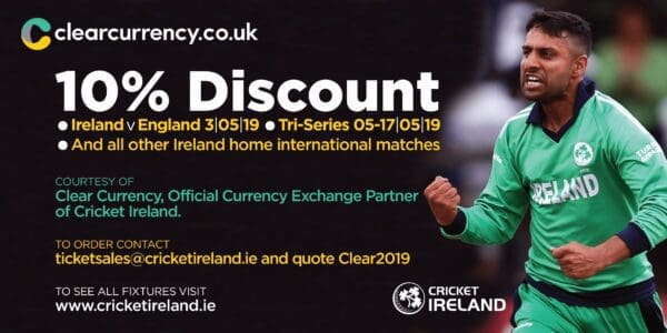 Clear Treasury and Cricket Ireland Ticket Discount